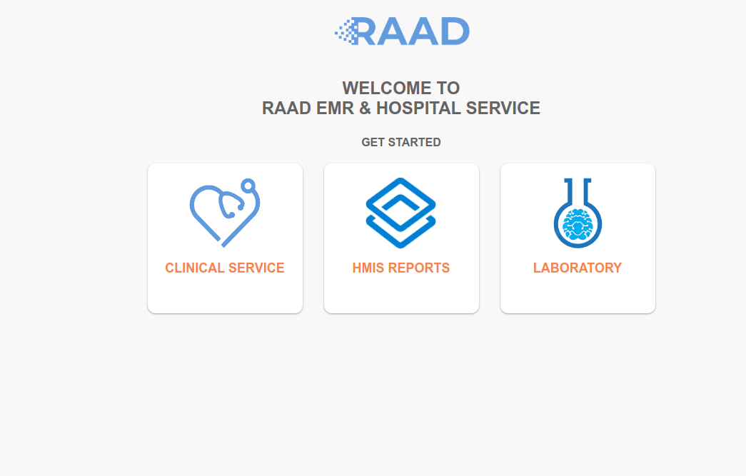 RAAD EHR Landing Page