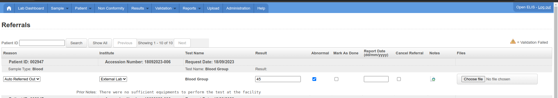 Laboratory Module - Providing Results 