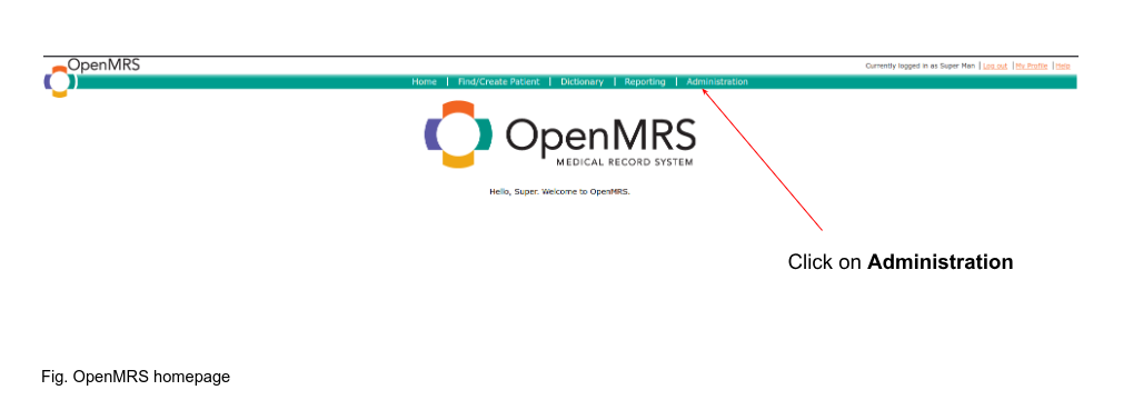 OpenMRS Landing page 