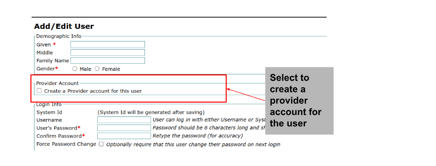 OpenMRS Add User Registration Form 