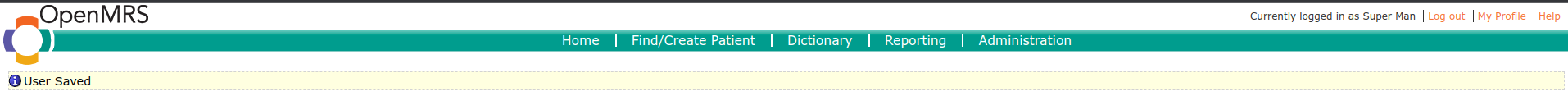 OpenMRS Add User Registration Form 