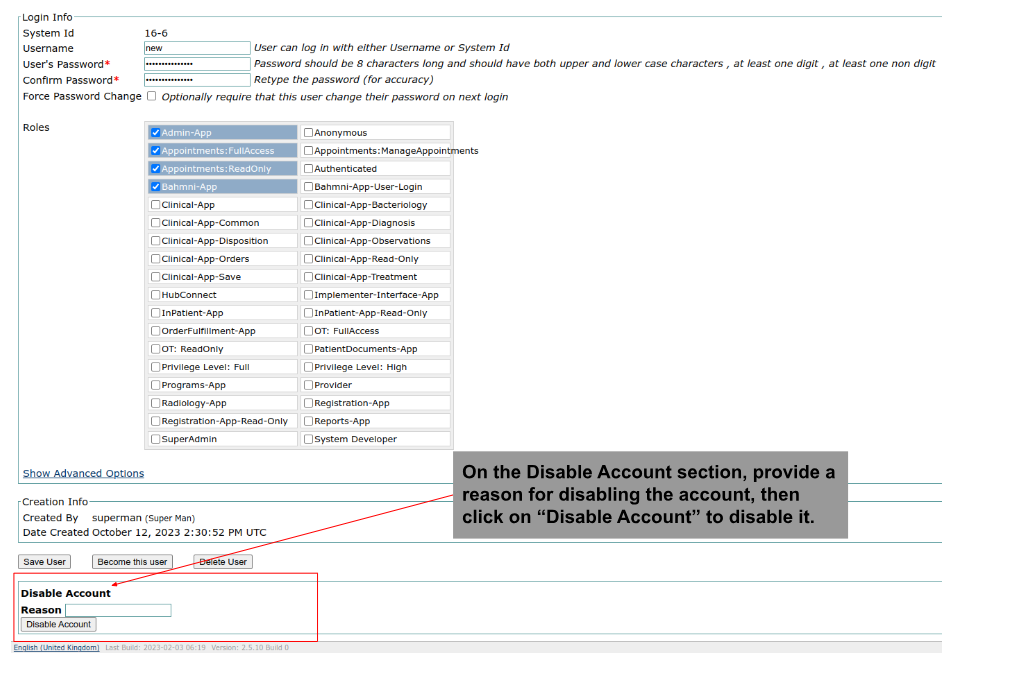 OpenMRS Add User Registration Form 