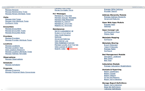 OpenMRS Landing page 